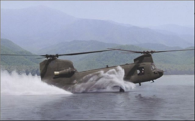 "Water Ops" - Dru Blair - CH-47 Chinook Aviation Art